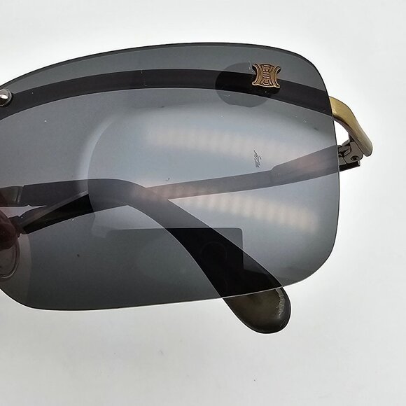 Celine SC1007 Col. S29 Brushed Bronze Frame Grey Lens Rimless Sunglasses Italy - Picture 16 of 16